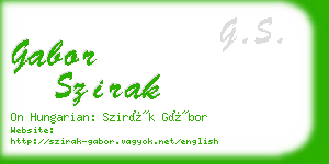 gabor szirak business card